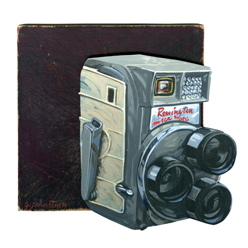 Painting of Remington Meter Matic 8mm Home Movie Camera