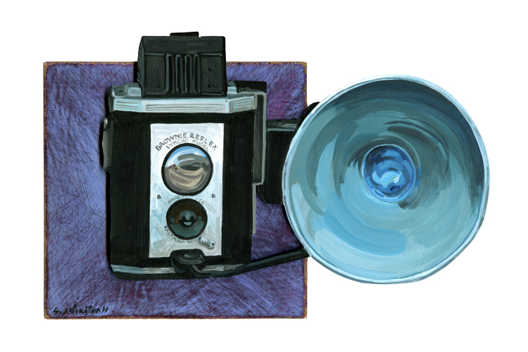 Painting of old Brownie Reflex Camera