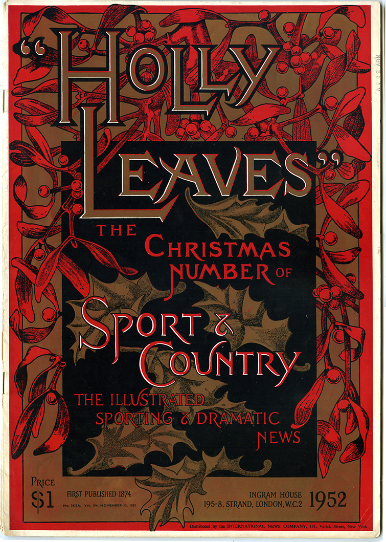 1952 cover of "Holly Leaves", the Christmas Number of Sport & Country