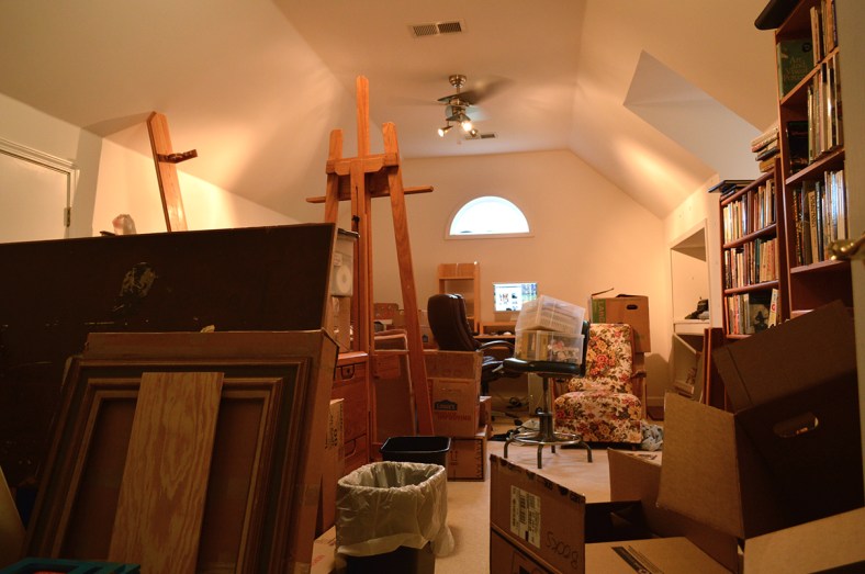 Don't look at the boxes. Don't look at the mess. Think: Potential. Keep saying it: Potential, potential, potential,,,