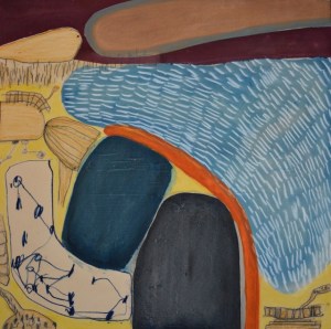 Katie Walker, Map of Self-Portrait, acrylic on canvas, Greenville County Museum of Art