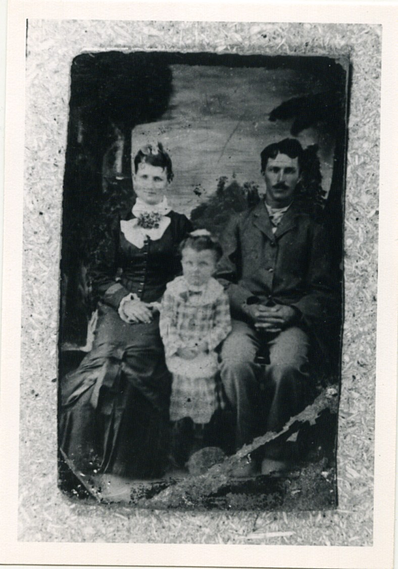 My grandmother at 3 with her parents, George and Isabella