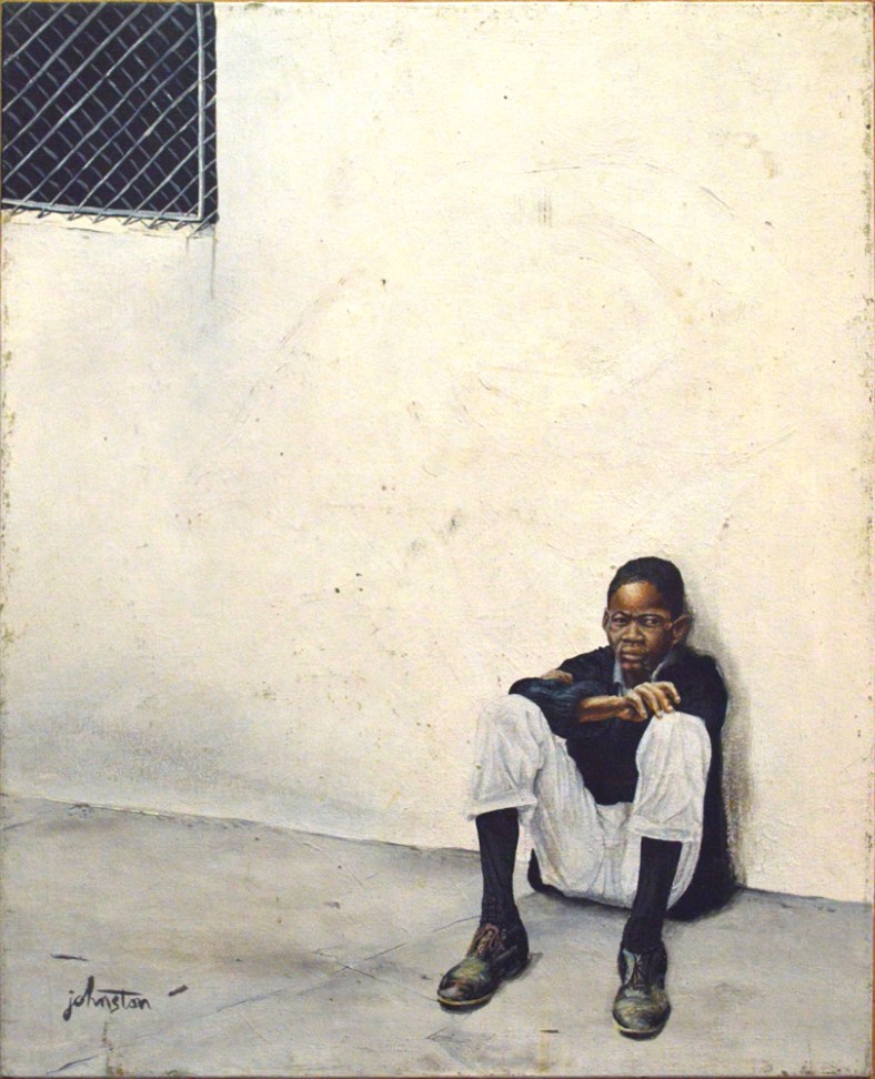 Watts Boy, acrylic on canvas board, 16