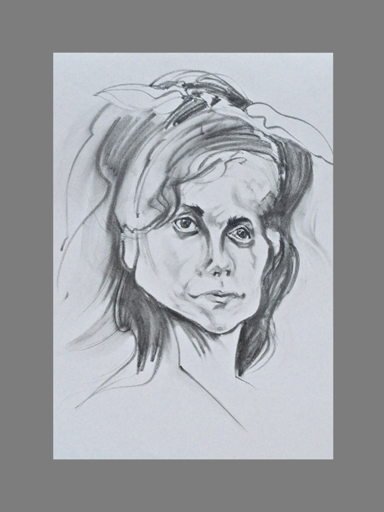 D Face 3, 18" x 24", graphite on paper