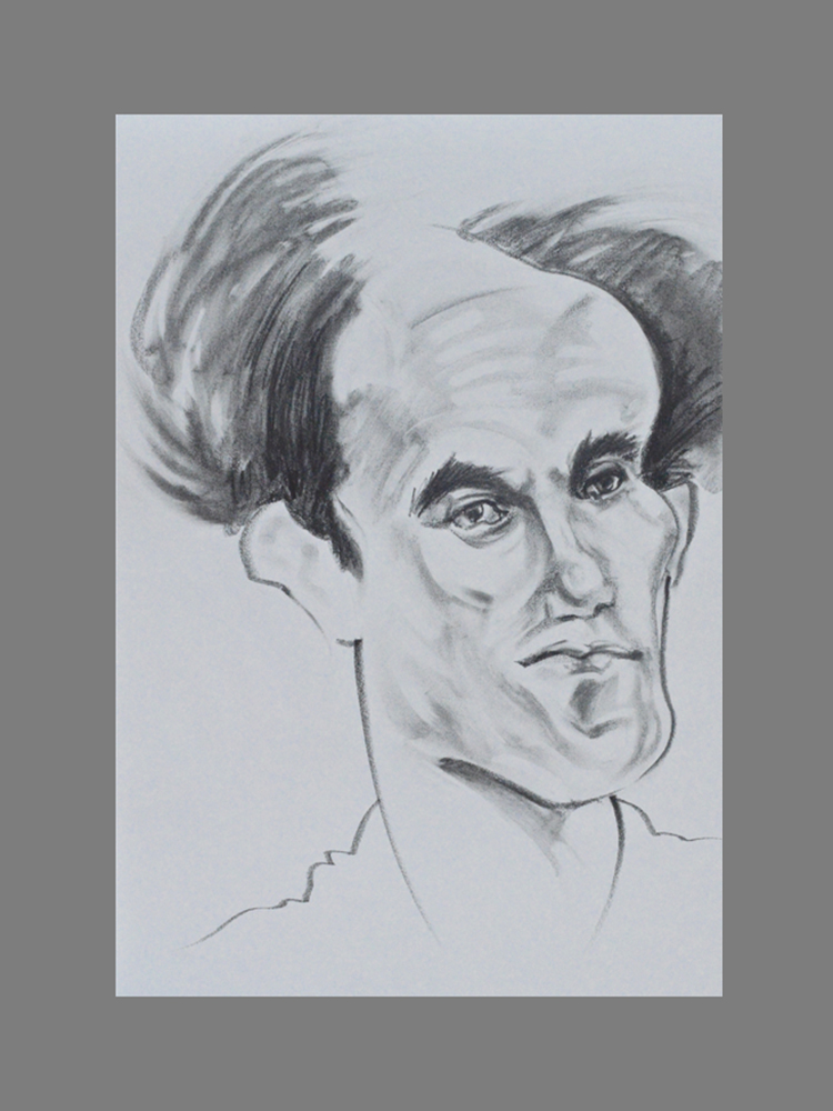 D Face 4, 18" x 24", graphite on paper